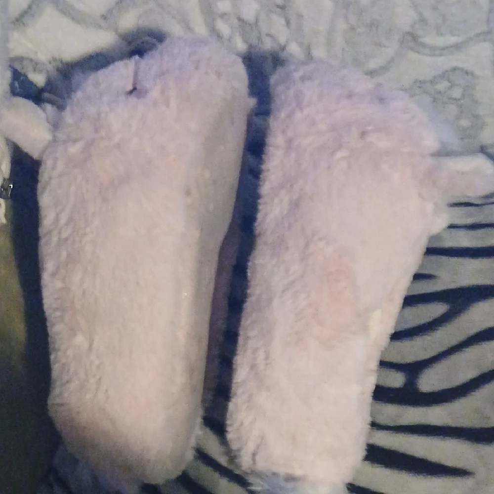 Plush Unicorn Slippers with Gold Horn